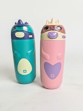 Ello Ellies Kids Dino Sipper Bottle - Pink & Teal